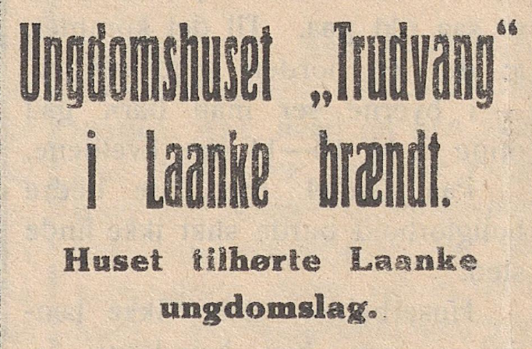For 100 år siden – Trudvang brant ned til grunnen