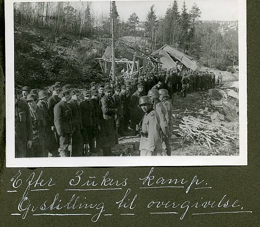 Oppstilling til overgivelse av Hegra festning 5/5 1940